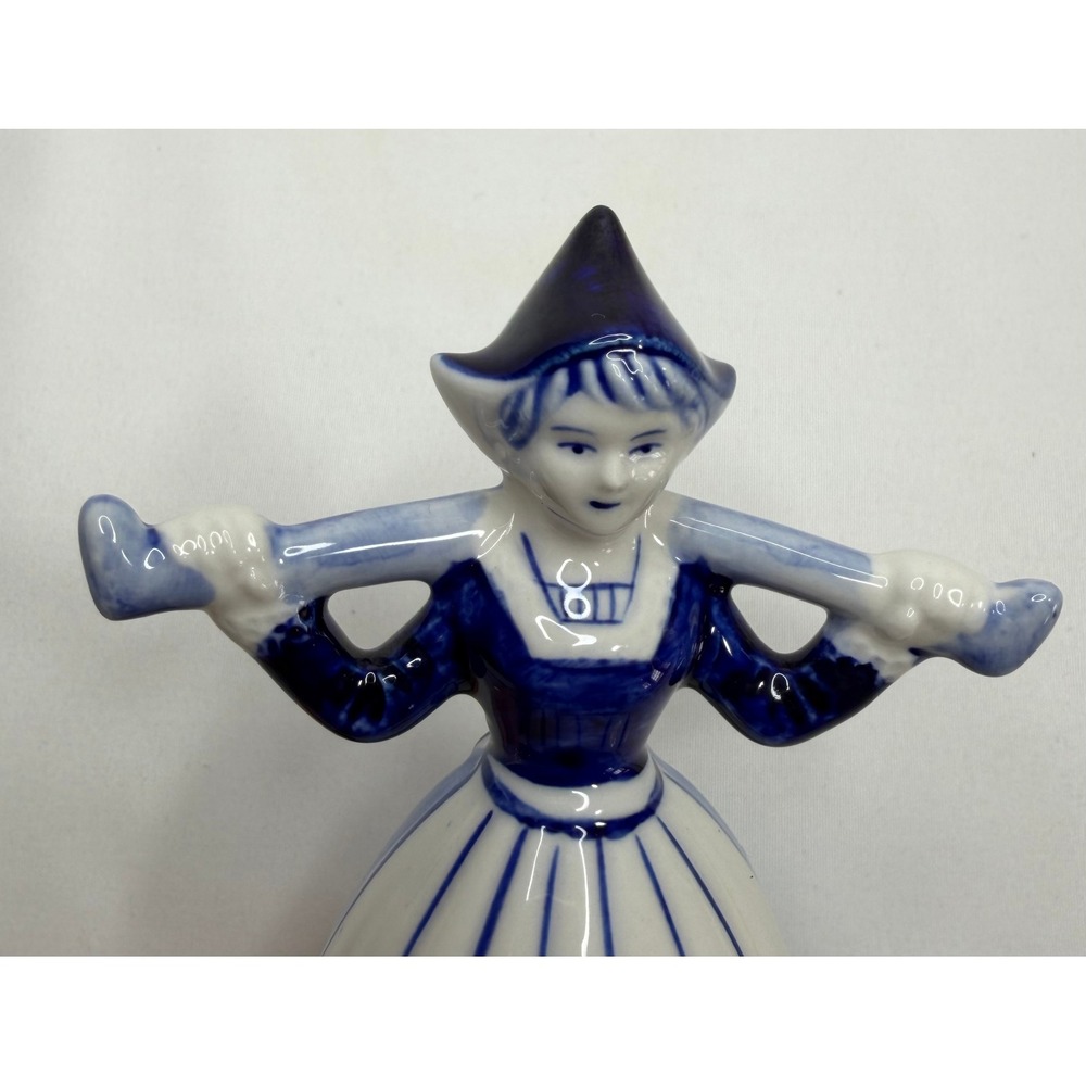 Vintage Delft Blue Milkmaid Figurine DAIC Vintage Replacement Base (No Buckets)